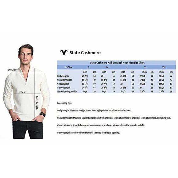 State Cashmere Half Zip Mock Neck Pullover 100% Pure Cashmere Polo Sweater XL - Picture 9 of 10